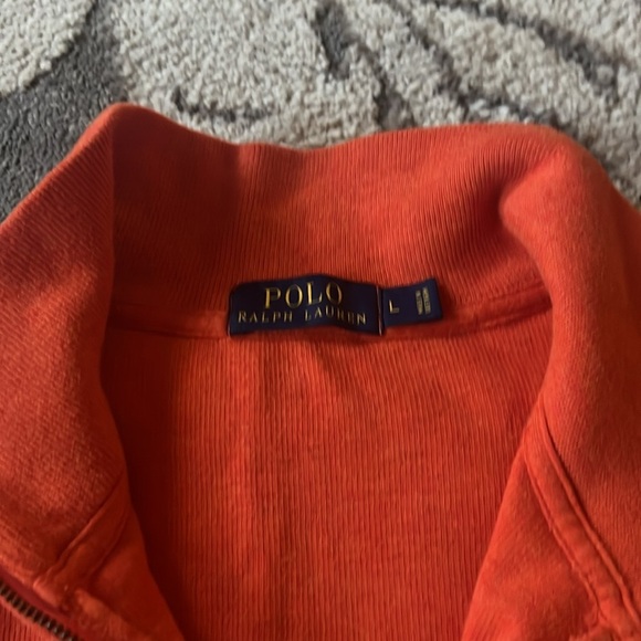 Polo ralph lauren 1/4 zip pull over. Excellent condition. Size large. Orange - Picture 3 of 3